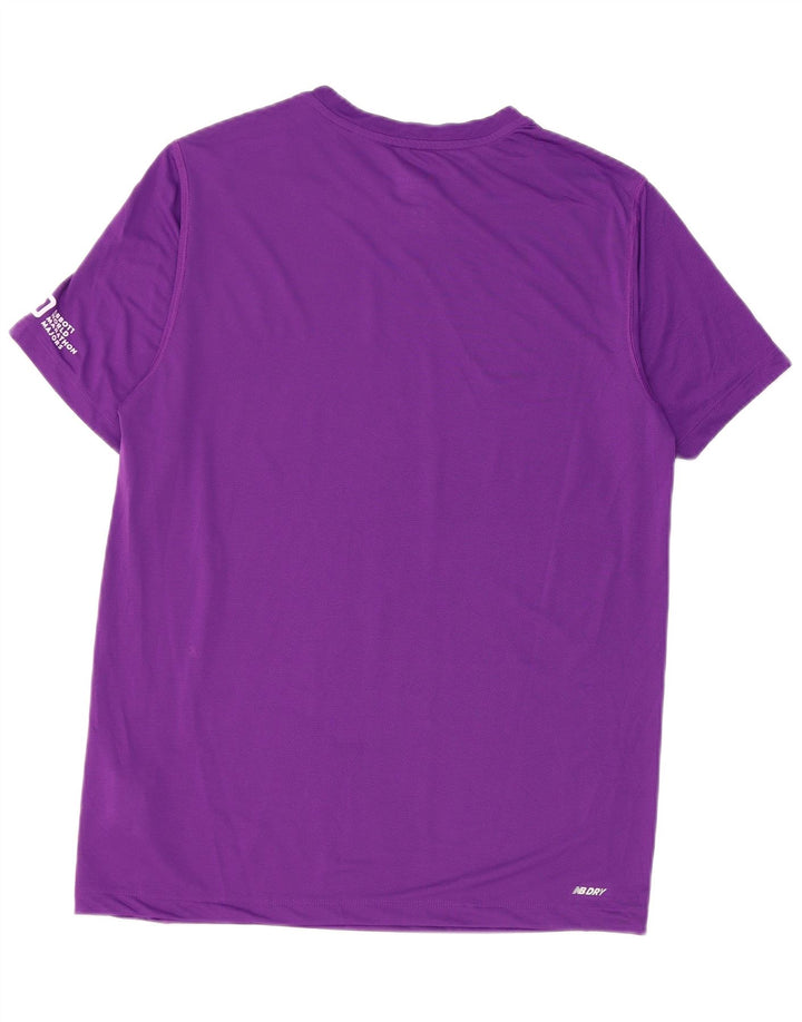 T-shirt grafica da uomo New Balance Top in poliestere viola medio