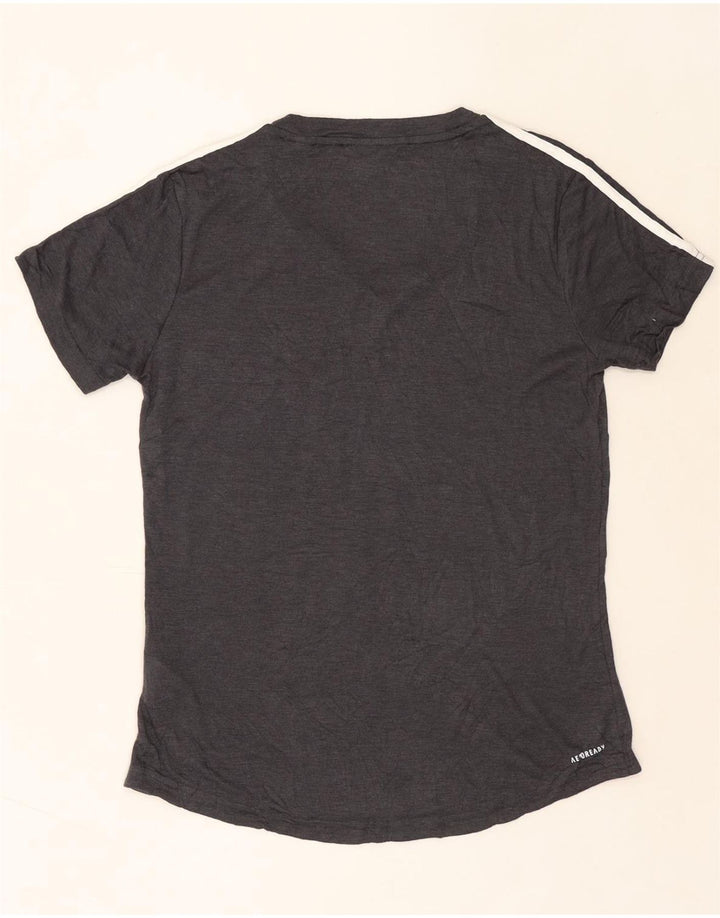 ADIDAS Womens Aeroready T-Shirt Top UK 8/10 Small Grey Polyester Vintage Adidas and Second-Hand Adidas from Messina Hembry 