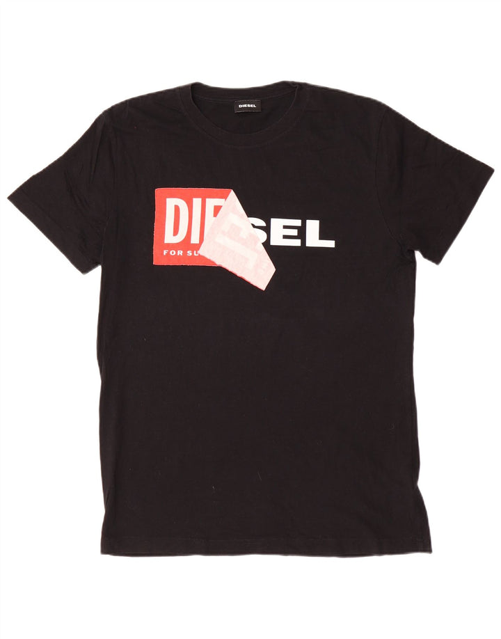 T-shirt grafica da uomo Diesel Top in cotone nero medio