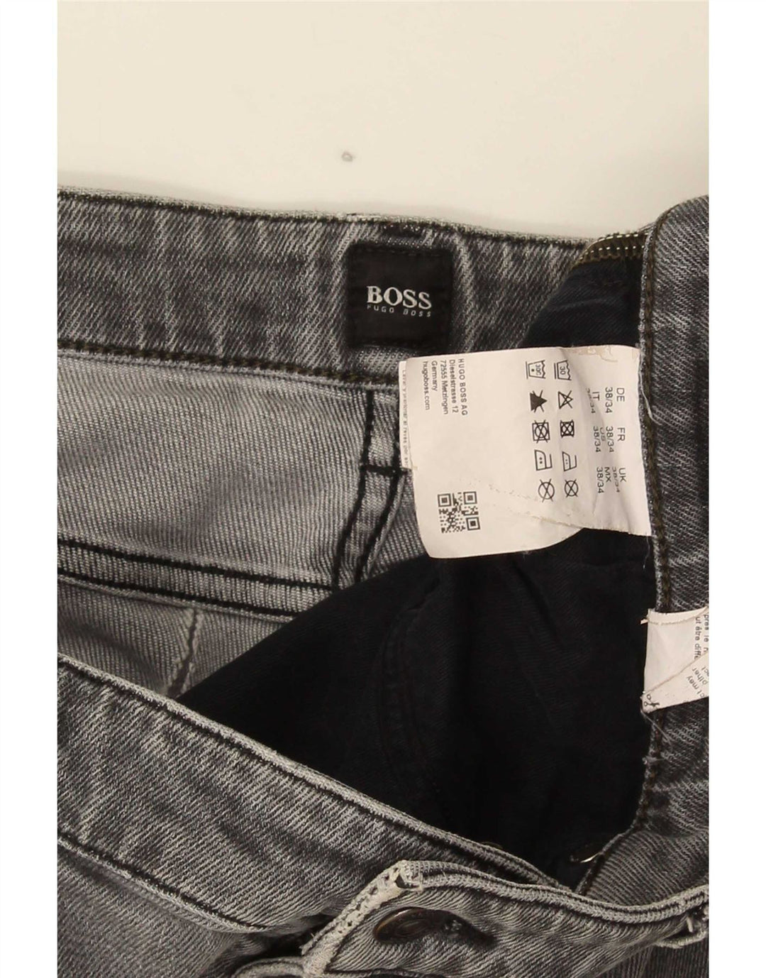 Jeans slim da uomo Hugo Boss W38 L34 cotone grigio