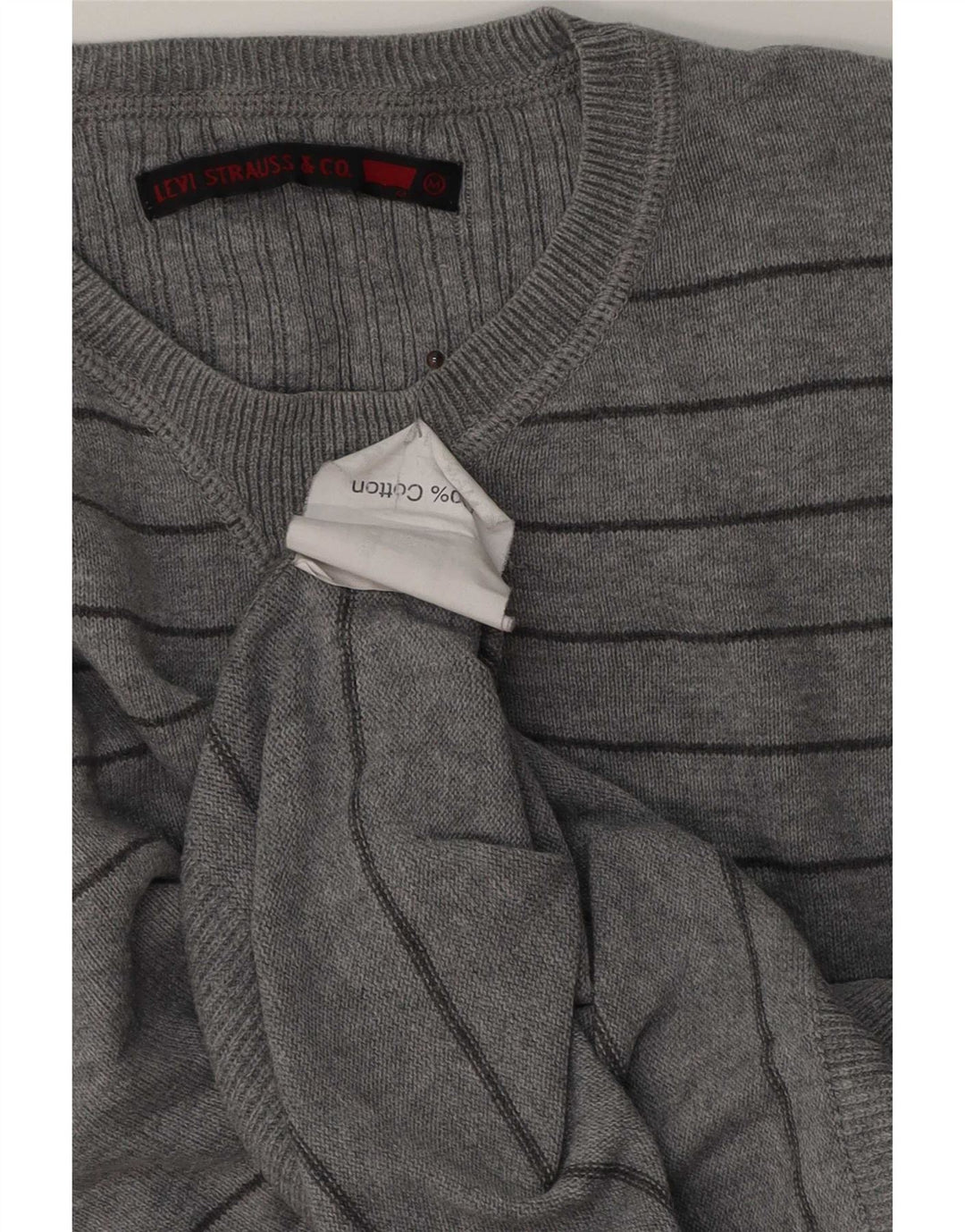 Maglione maglione girocollo da uomo Levi's in cotone a righe grigio medio