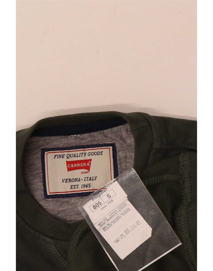 Carrera Felpa grafica da uomo Maglione piccolo cotone kaki