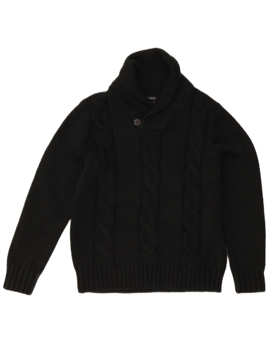 AUTOGRAPH  Mens Shawl Neck Jumper Sweater Medium Black