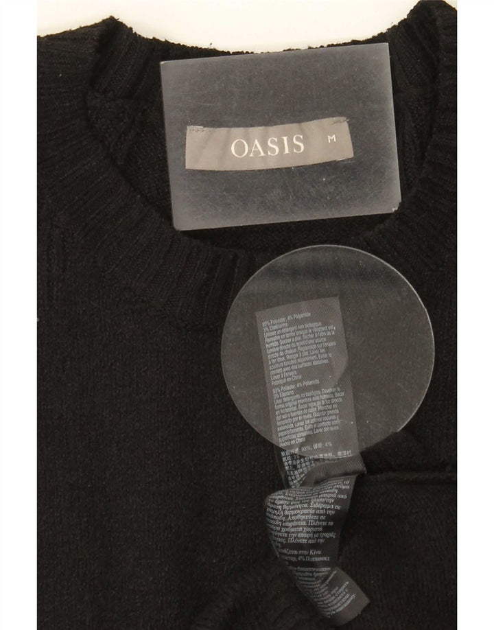 Maglione maglione girocollo da donna Oasis UK 12 poliestere nero medio
