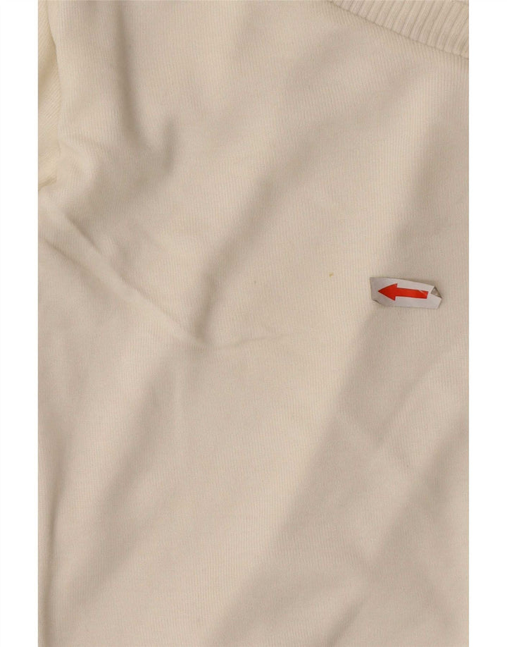 Maglione maglione corto con scollo a V da donna Massimo Dutti UK 12 medio bianco sporco