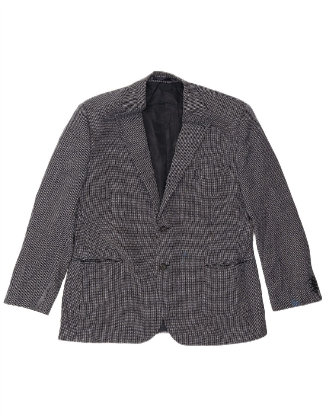 Giacca blazer corta da uomo Marks & Spencer UK 42 grande blu navy maculato