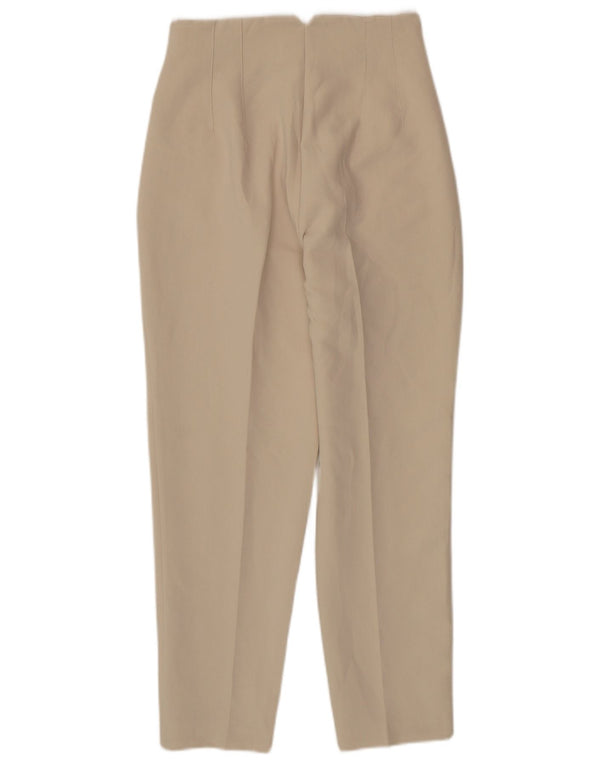 Pantaloni casual affusolati a vita alta da donna Zara piccoli W26 L26 Beige
