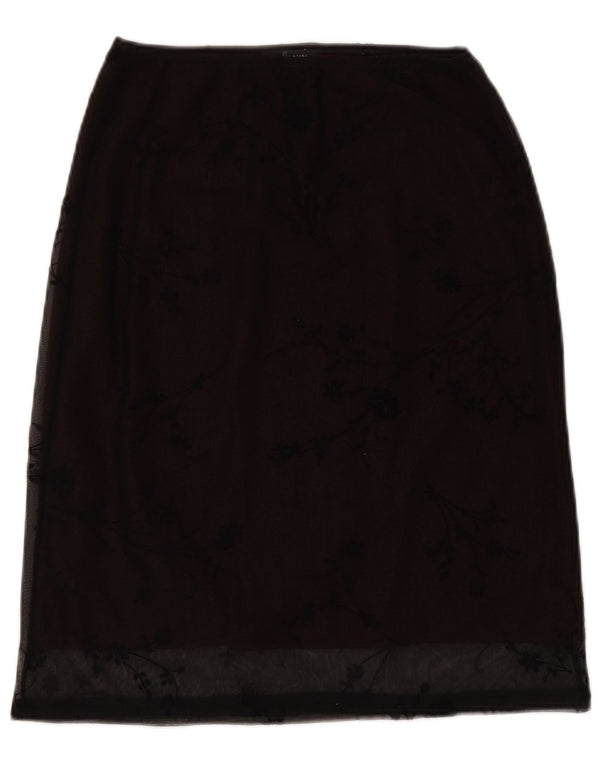 St. Bernard Womens Midi Skirt UK 14/16 Large W34 Black Floral Polyester