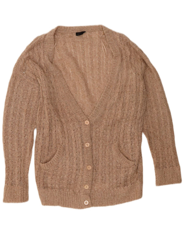 Maglione cardigan oversize da donna Topshop UK 12 Acrilico beige medio