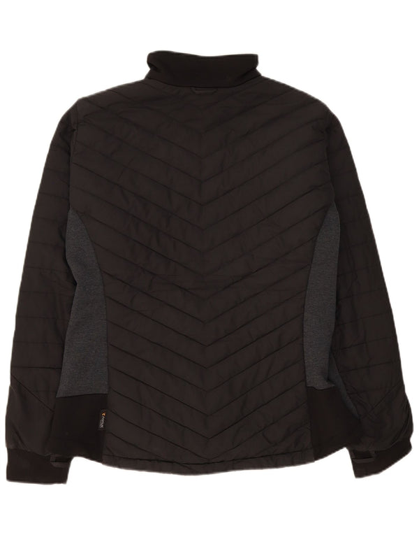 Giacca imbottita da donna Jack Wolfskin UK 16 grande poliestere color block nero