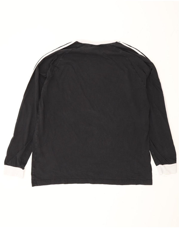 Top Adidas da uomo a maniche lunghe XL in cotone color block nero