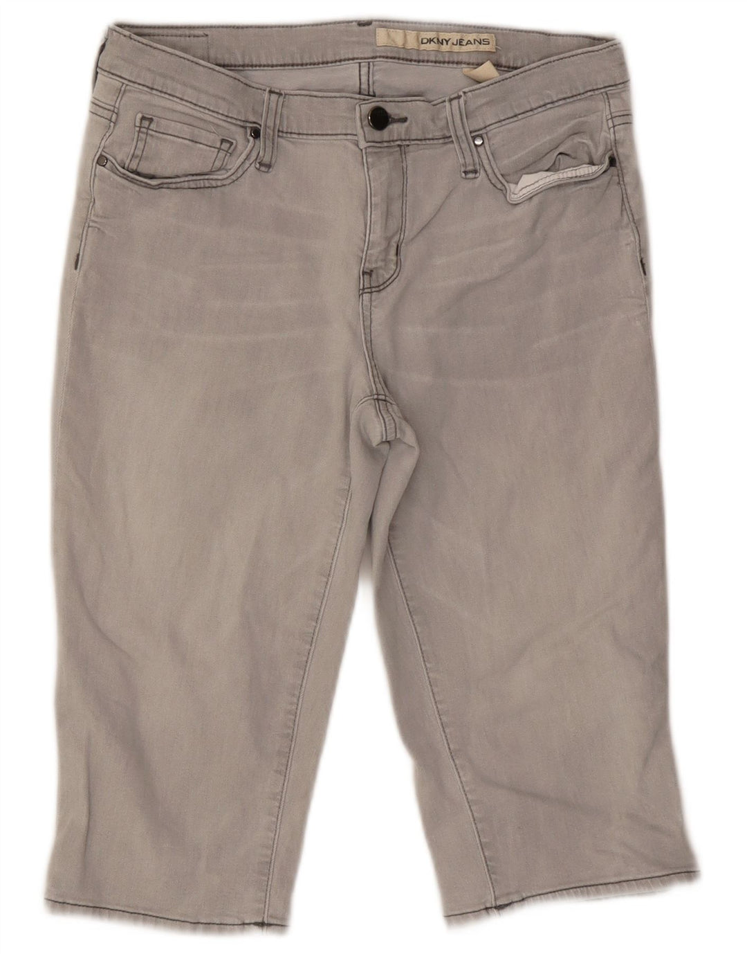 Pantaloncini di jeans da donna DKNY US 10 Large W27 Cotone grigio
