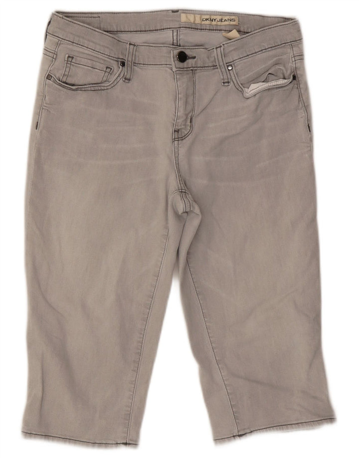 Pantaloncini di jeans da donna DKNY US 10 Large W27 Cotone grigio