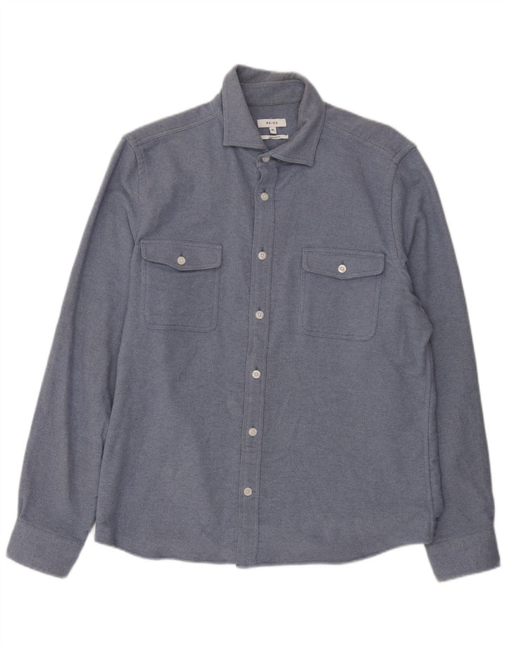 Camicia Reiss da uomo vestibilità regolare XL in cotone blu
