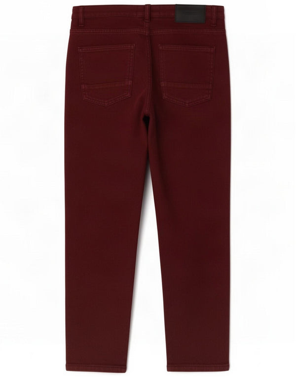 Zara Jeans corti da uomo EU 38 Small W30 L23 Bordeaux Colourblock Cotton
