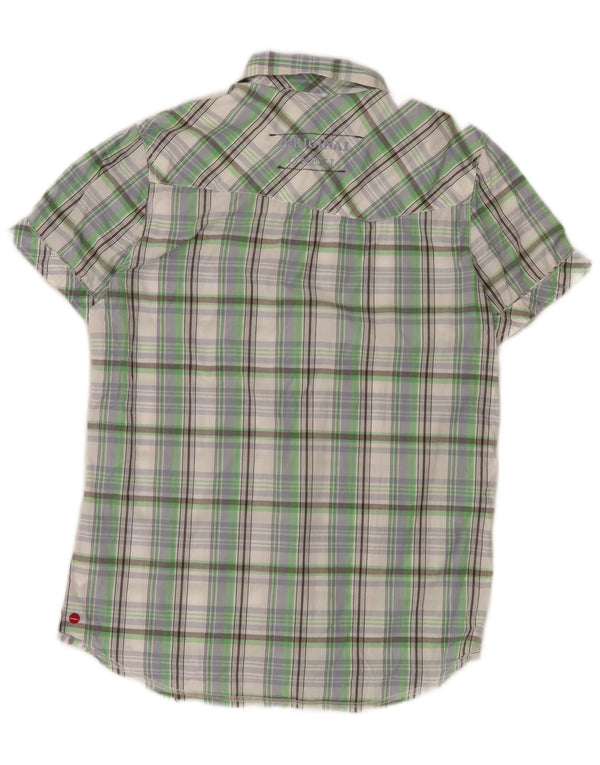 Camicia a maniche corte da uomo O'Neill in cotone a quadri verdi grandi