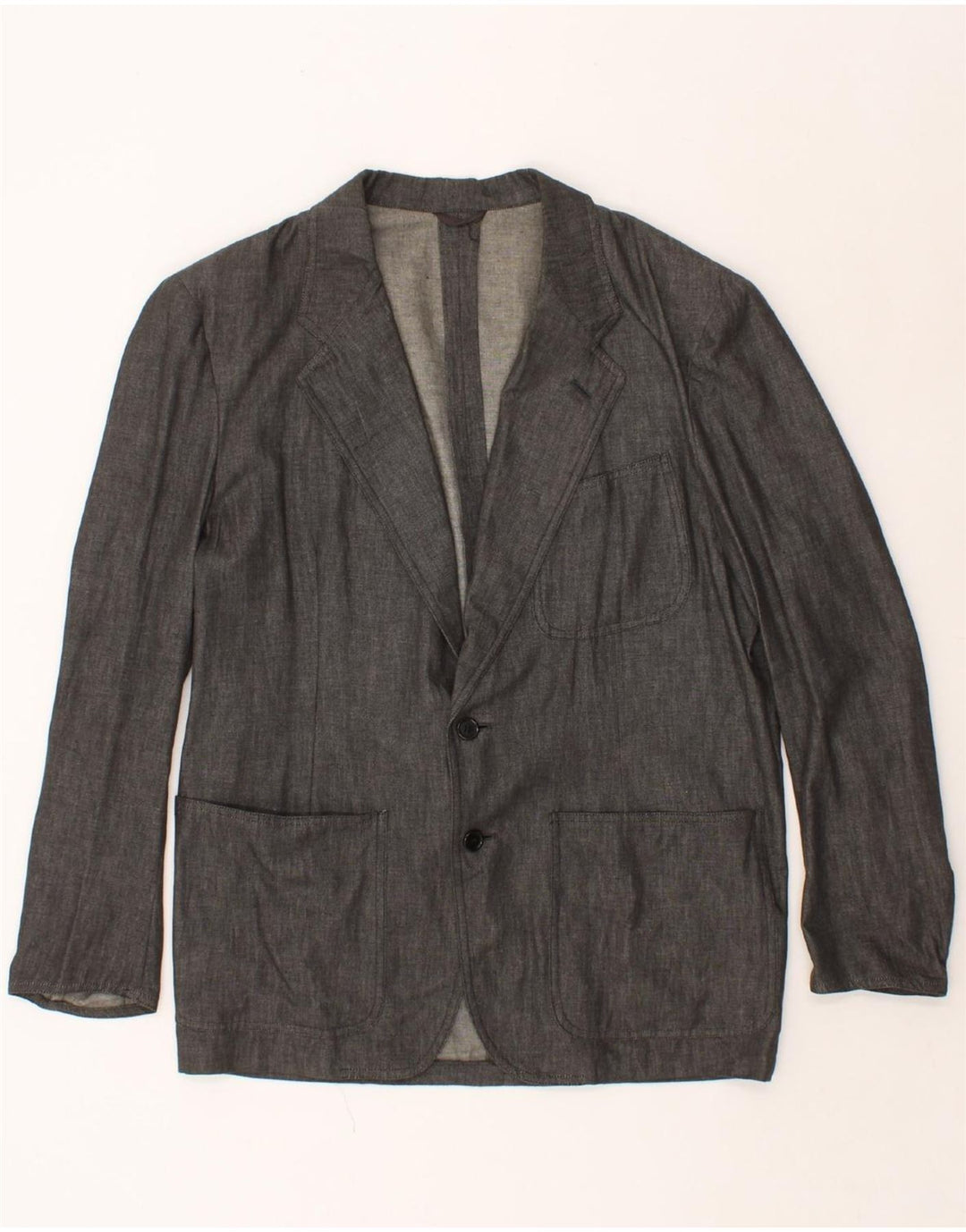 CERRUTI 1881 Mens 2 Button Blazer Jacket IT 50 Large Grey Cotton Vintage Cerruti 1881 and Second-Hand Cerruti 1881 from Messina Hembry 
