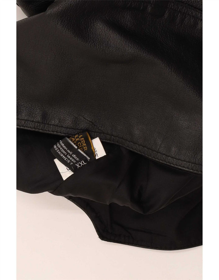 Gilet in pelle da uomo vintage 2XL in pelle nera