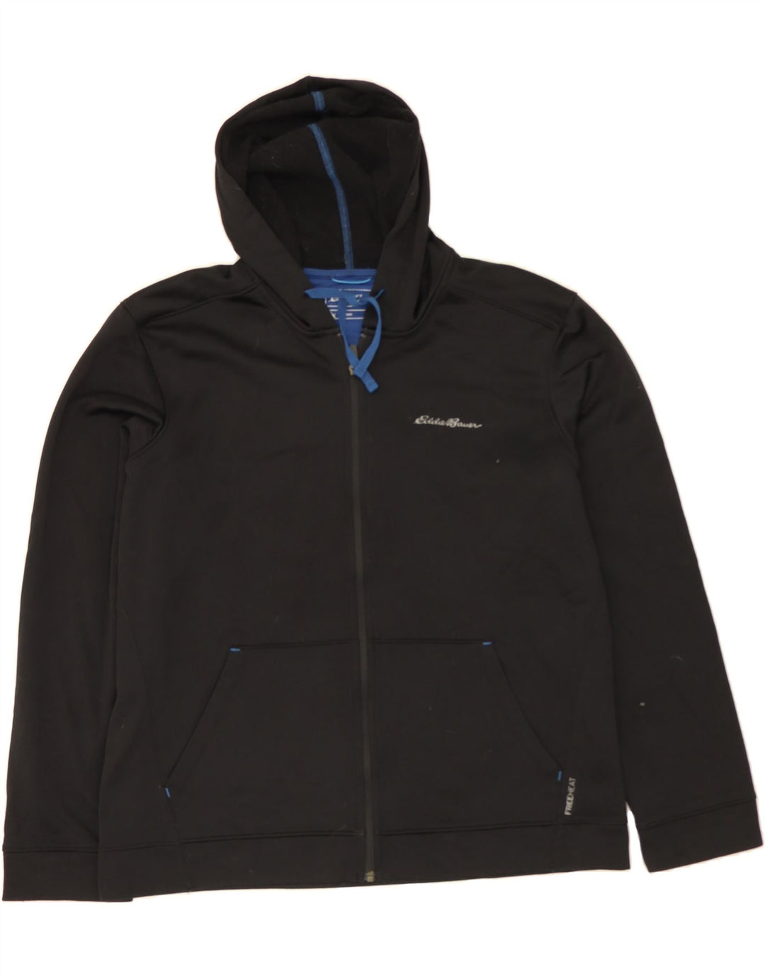 EDDIE BAUER Mens Zip Hoodie Sweater Large Black Polyester Vintage Eddie Bauer and Second-Hand Eddie Bauer from Messina Hembry 
