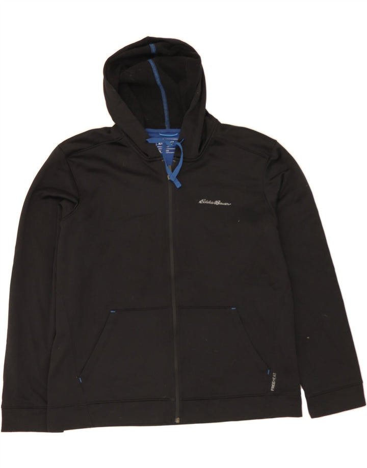 EDDIE BAUER Mens Zip Hoodie Sweater Large Black Polyester Vintage Eddie Bauer and Second-Hand Eddie Bauer from Messina Hembry 