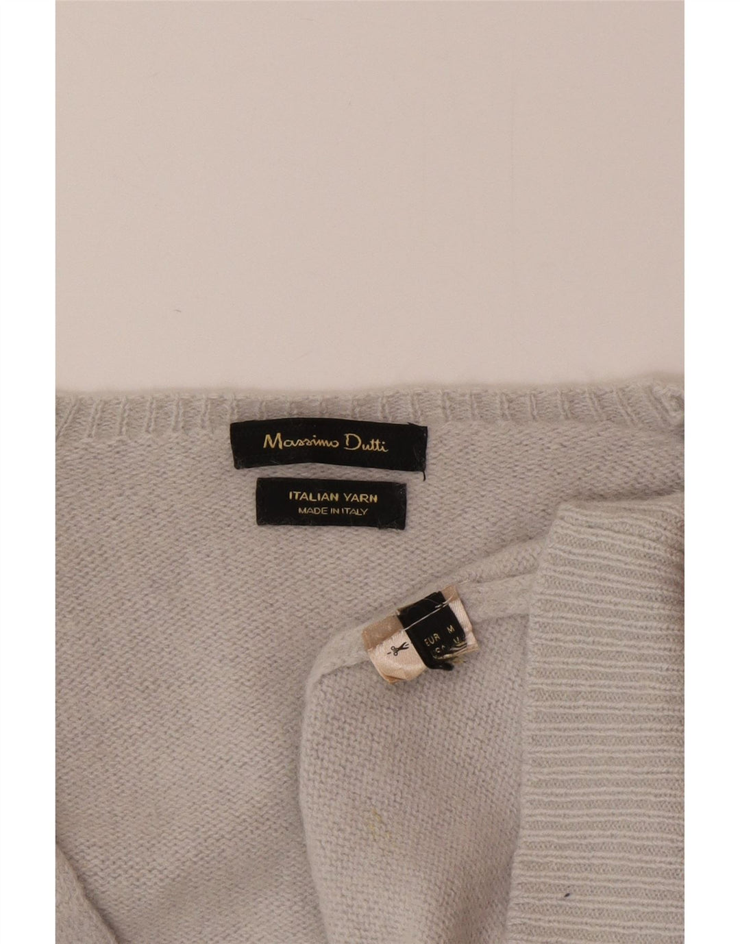 Maglione maglione con scollo a V da donna Massimo Dutti UK 12 Grigio medio