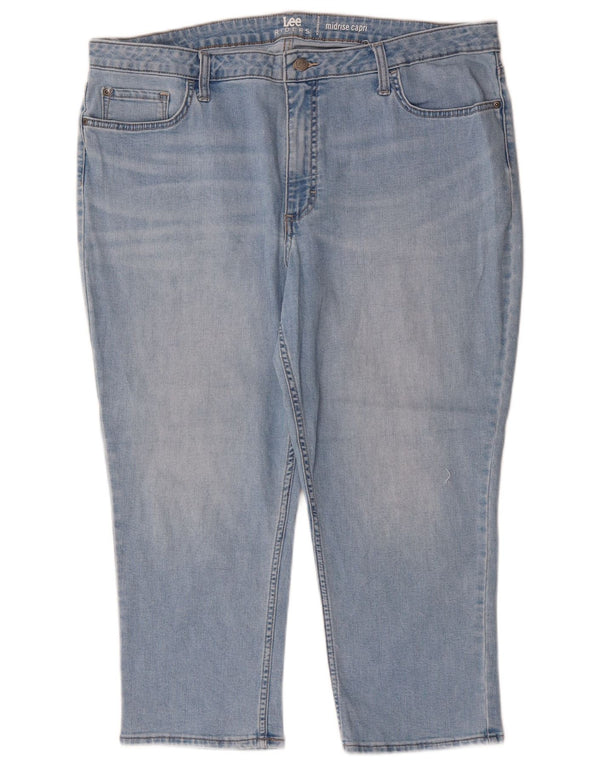 Jeans Capri da donna a vita media LEE Riders US 20 3XL W40 L23 Cotone blu