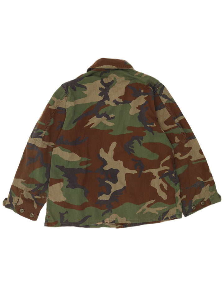 Camicia militare vintage da uomo mimetica kaki media