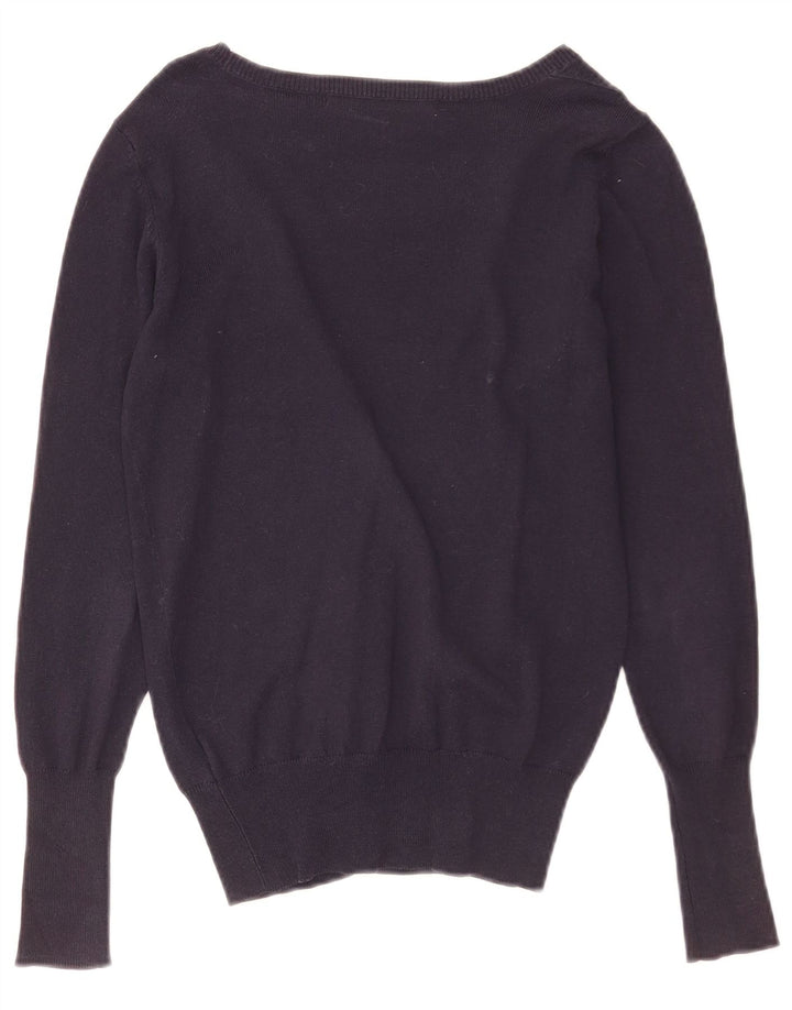 Maglione cardigan da donna Zara UK 10 piccolo blu navy