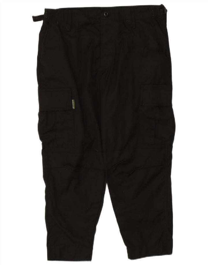 PATTON Mens Cargo Cropped Trousers Medium W32 L24 Black Polyester