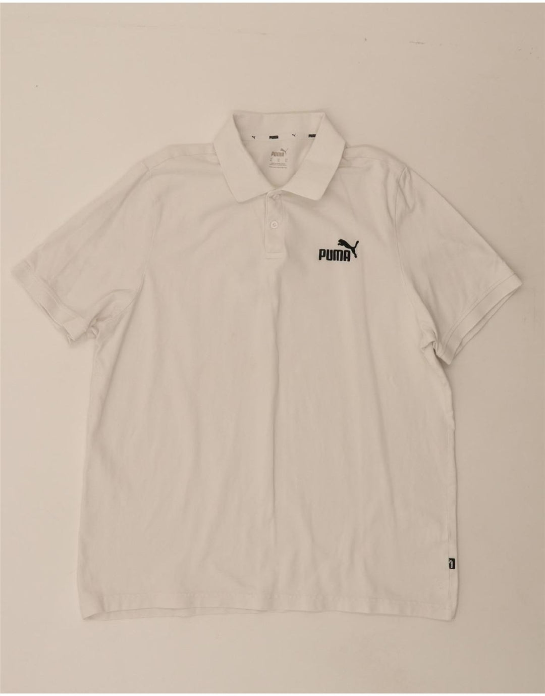 PUMA Mens Polo Shirt XL White Vintage Puma and Second-Hand Puma from Messina Hembry 