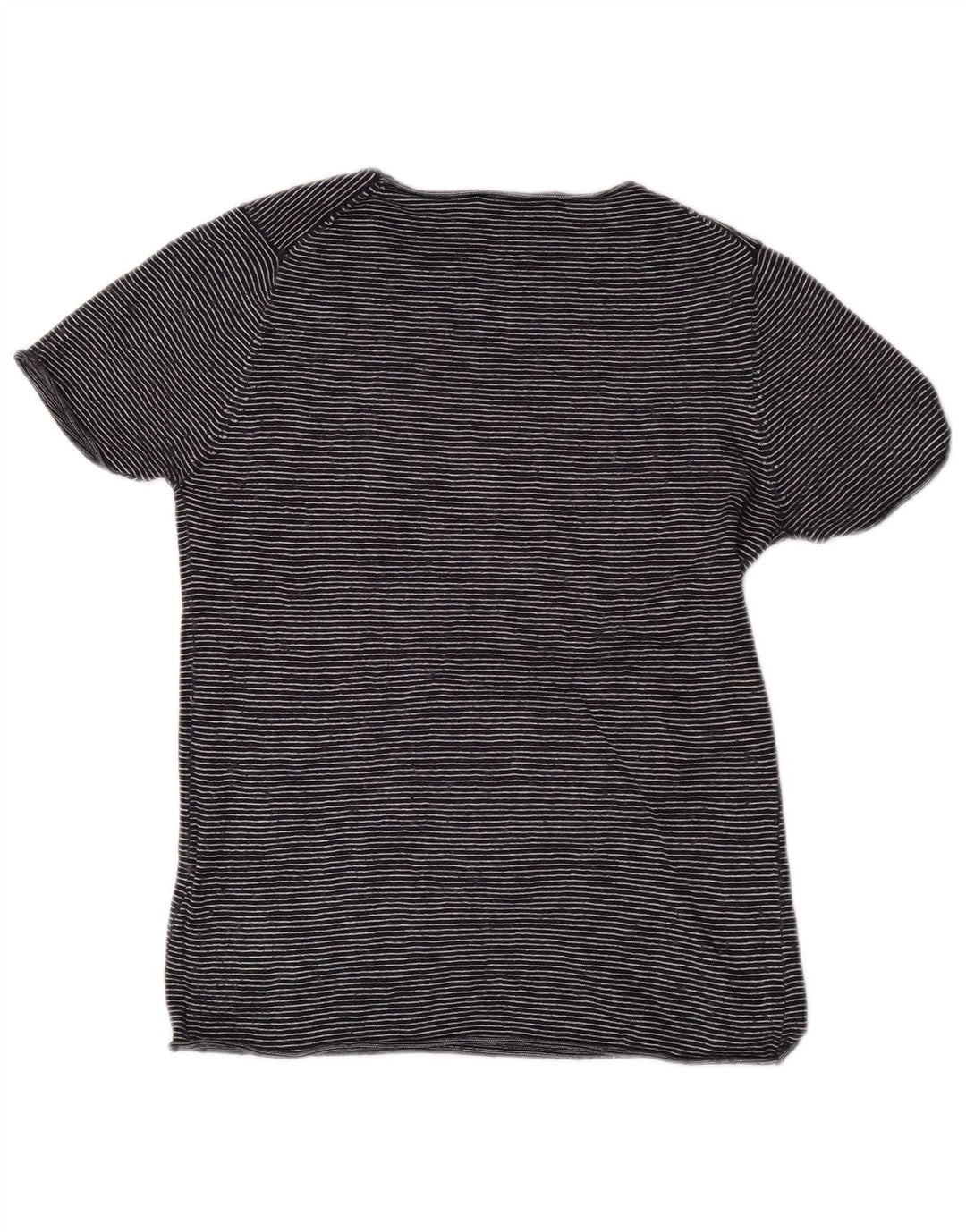 T-shirt Zara da donna Top UK 12 Medium Navy Blue Striped Modal