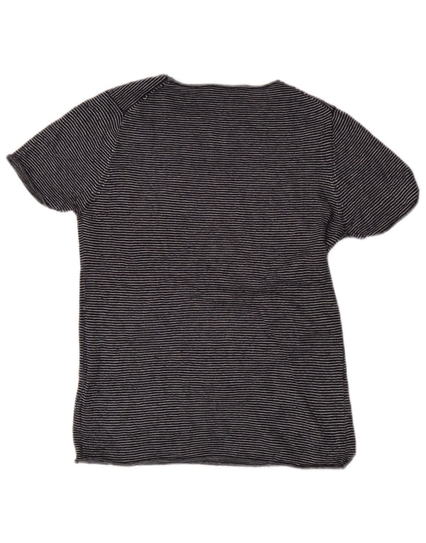 T-shirt Zara da donna Top UK 12 Medium Navy Blue Striped Modal