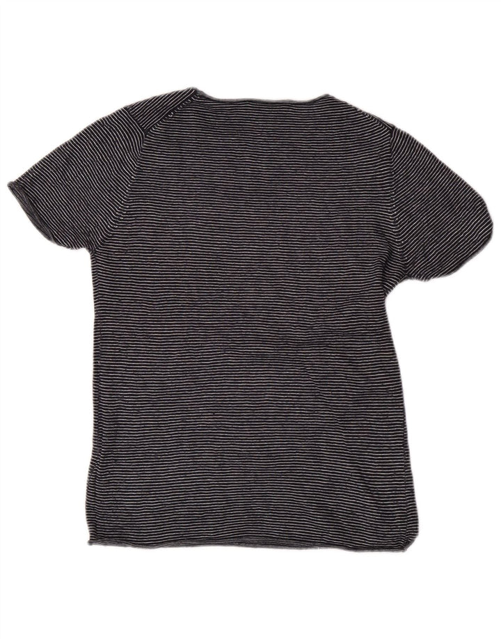 T-shirt Zara da donna Top UK 12 Medium Navy Blue Striped Modal