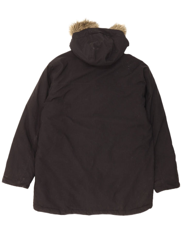 Cappotto imbottito con cappuccio da uomo Adidas UK 40 grande nylon nero