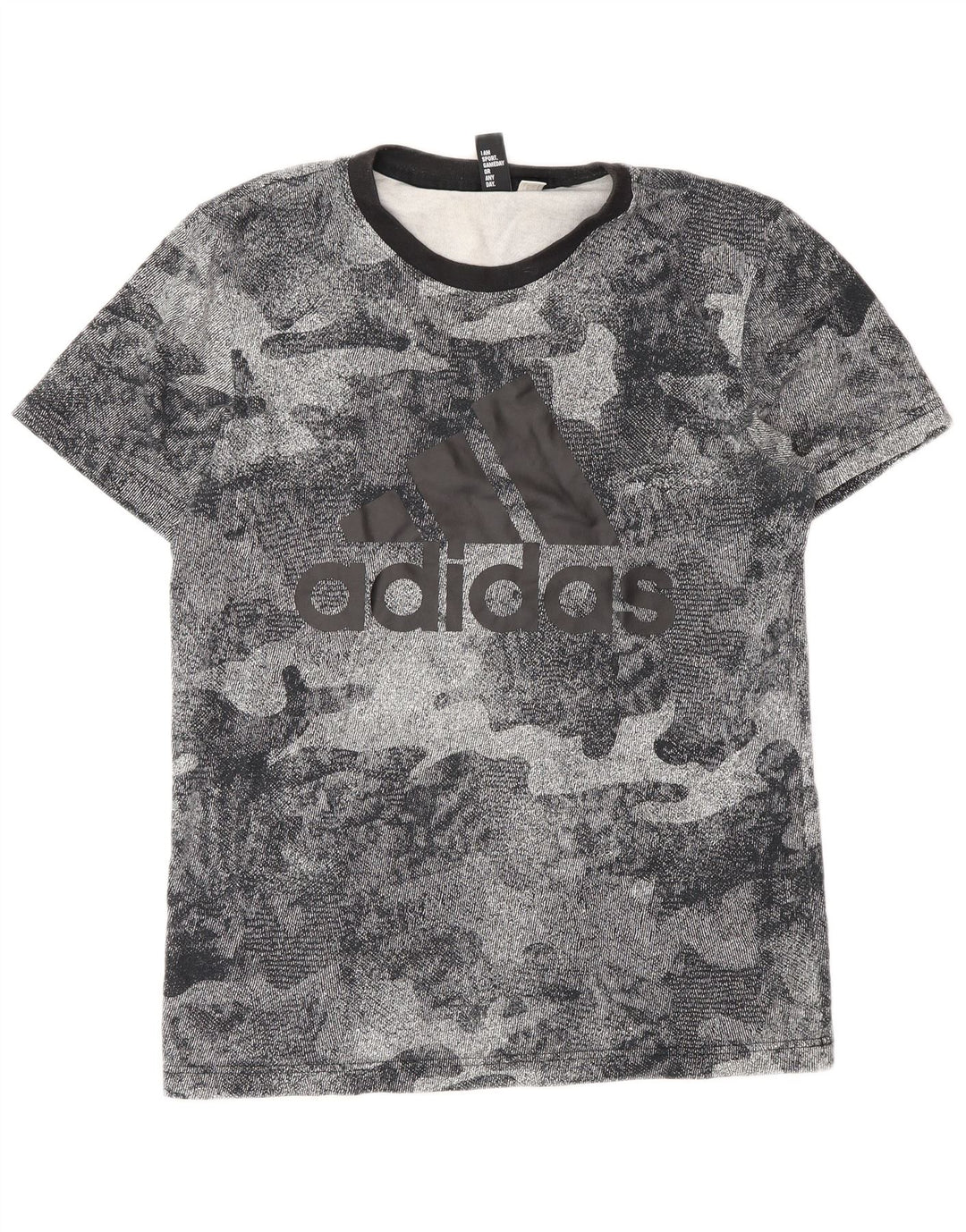 T-shirt grafica da uomo Adidas Top grigio medio mimetico