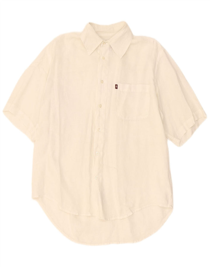 Camicia a maniche corte da uomo Marlboro Classics bianco medio