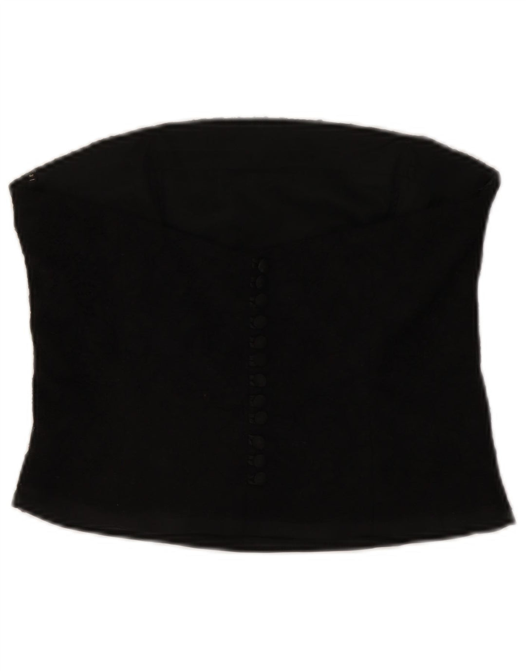 COAST Womens Crop Strapless Top UK 12 Medium  Black Acetate