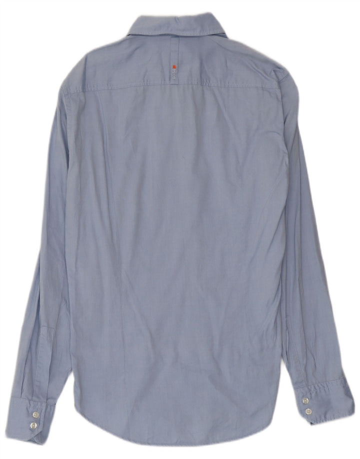 Camicia da uomo Hugo Boss piccola in cotone blu