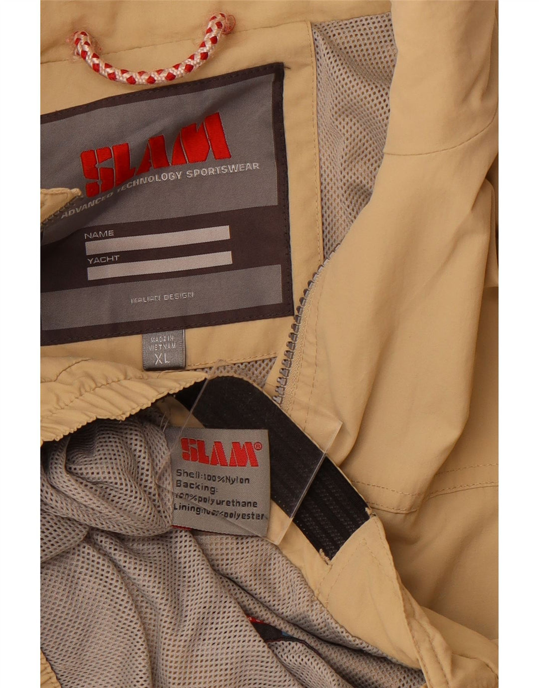 Giacca antipioggia da uomo SLAM UK 42 XL Nylon beige
