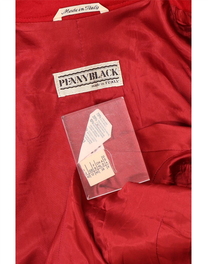 Giacca blazer a 3 bottoni da donna Penny Black UK 12 lana rossa media