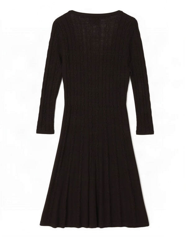 Abito maglione da donna con maniche a 3/4 Monsoon UK 8 piccolo acrilico nero