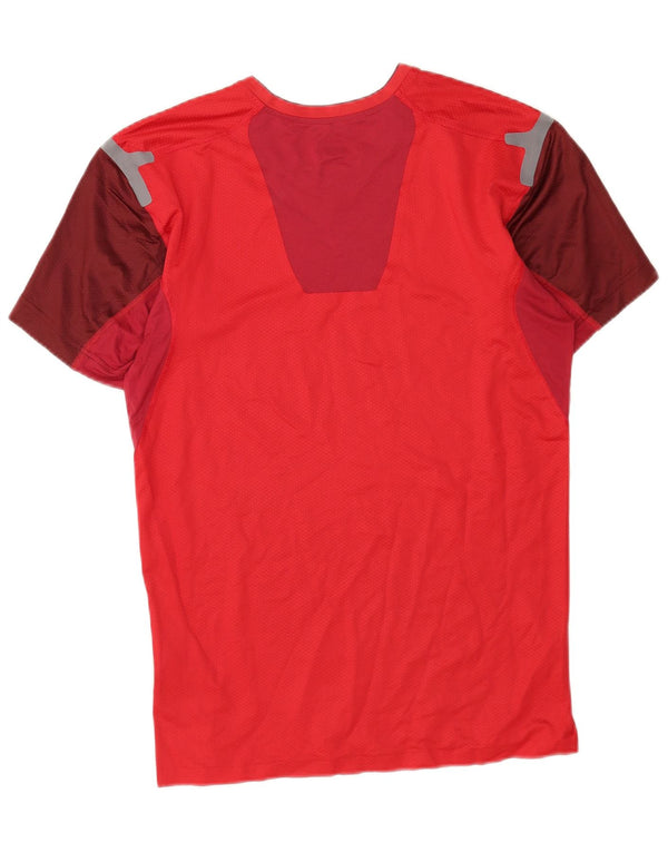 T-shirt grafica Nike Dri Fit da uomo XL rossa in poliestere color block