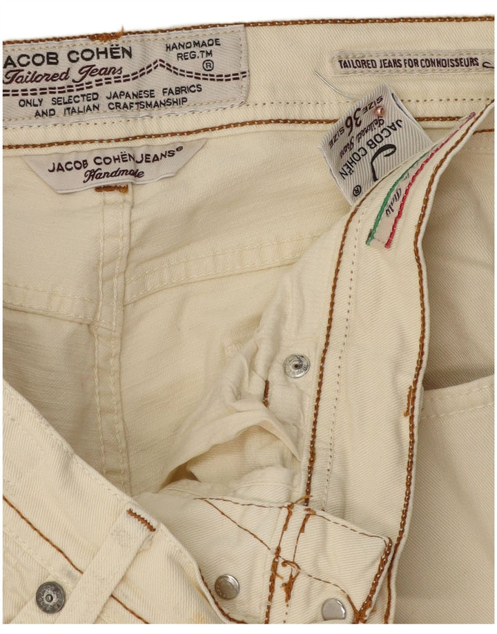 Jeans dritti da uomo Jacob Cohen W36 L31 in cotone bianco sporco