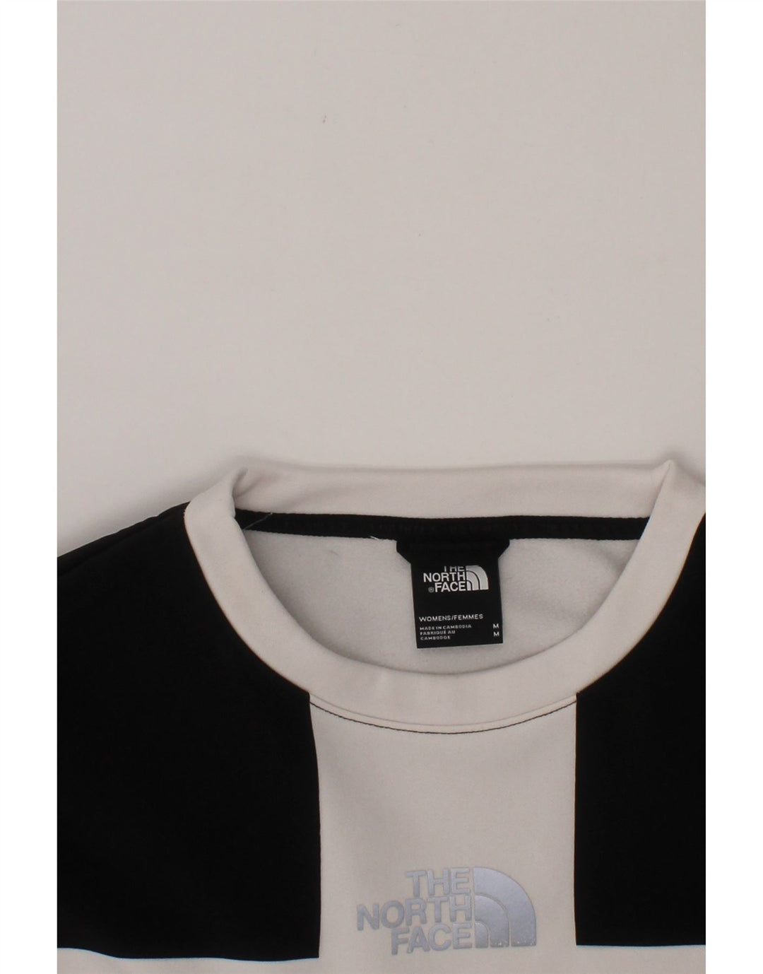 THE NORTH FACE Womens Sweatshirt Jumper UK 14 Medium White Colourblock Vintage The North Face and Second-Hand The North Face from Messina Hembry 
