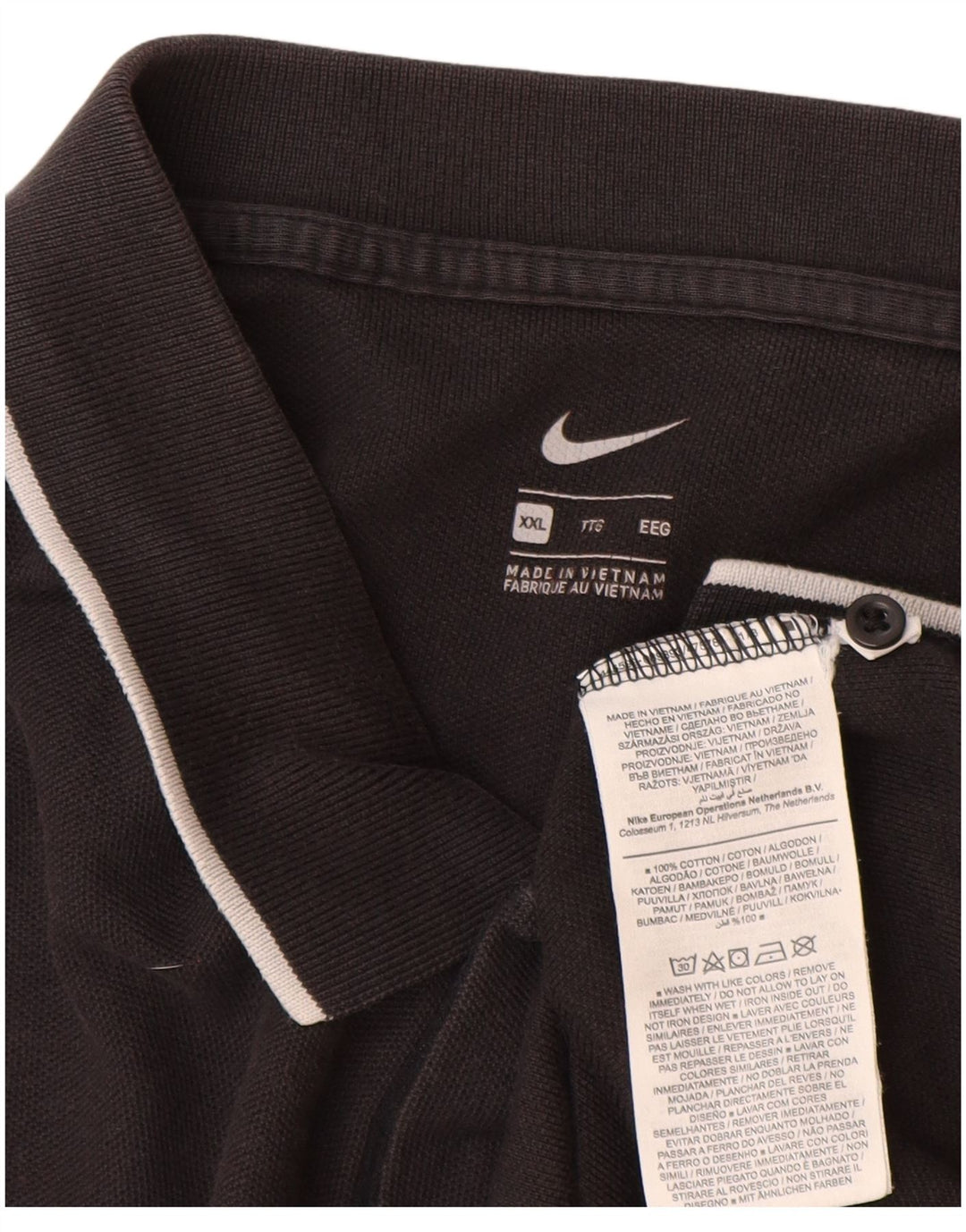 Polo NIKE da uomo 2XL in cotone nero