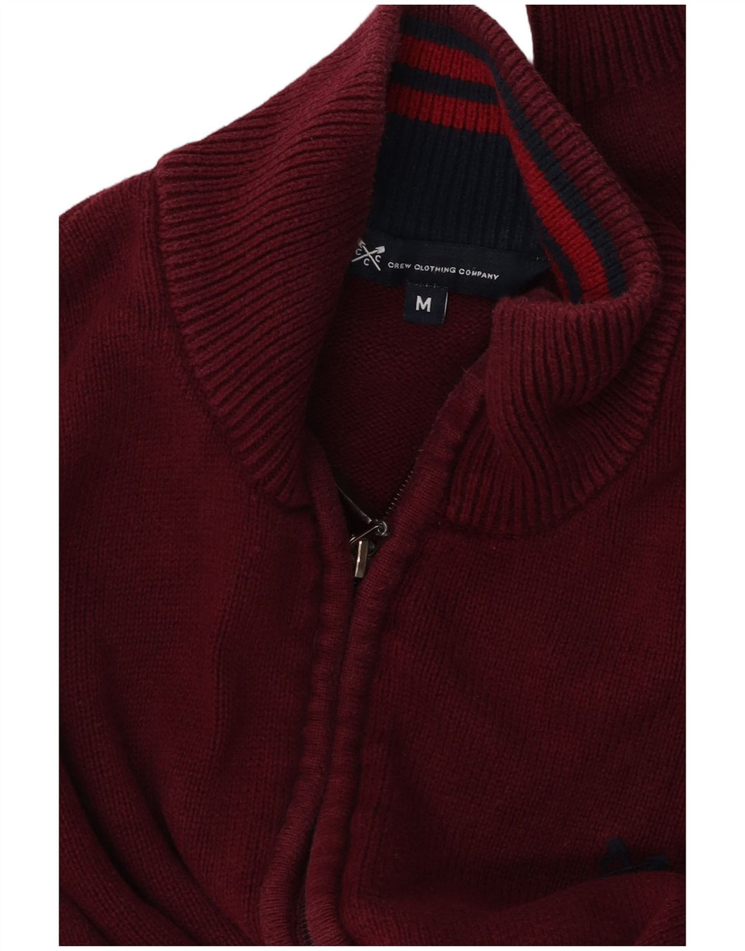 Crew Clothing Maglione cardigan da uomo in cotone bordeaux medio