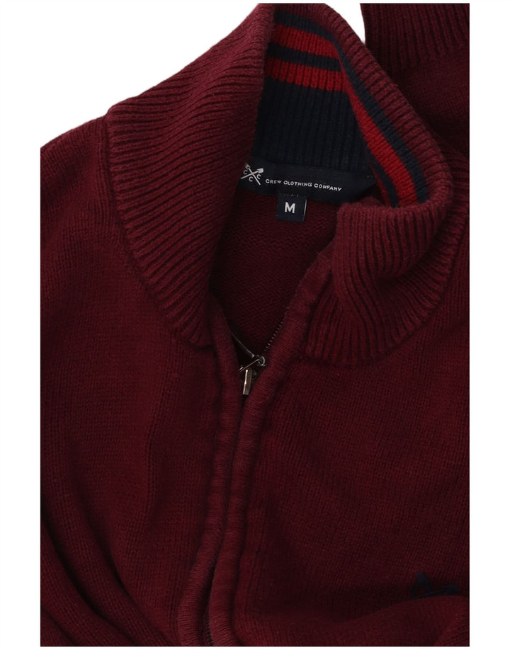 Crew Clothing Maglione cardigan da uomo in cotone bordeaux medio
