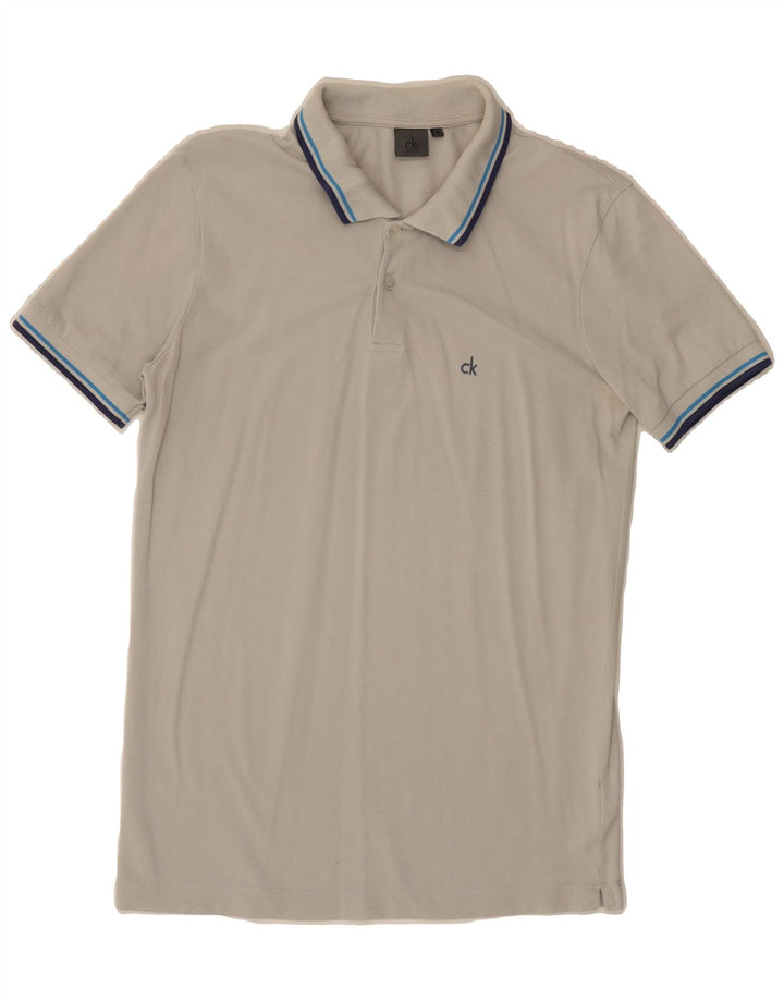 CALVIN KLEIN Mens Polo Shirt Medium Grey Cotton Vintage Calvin Klein and Second-Hand Calvin Klein from Messina Hembry 