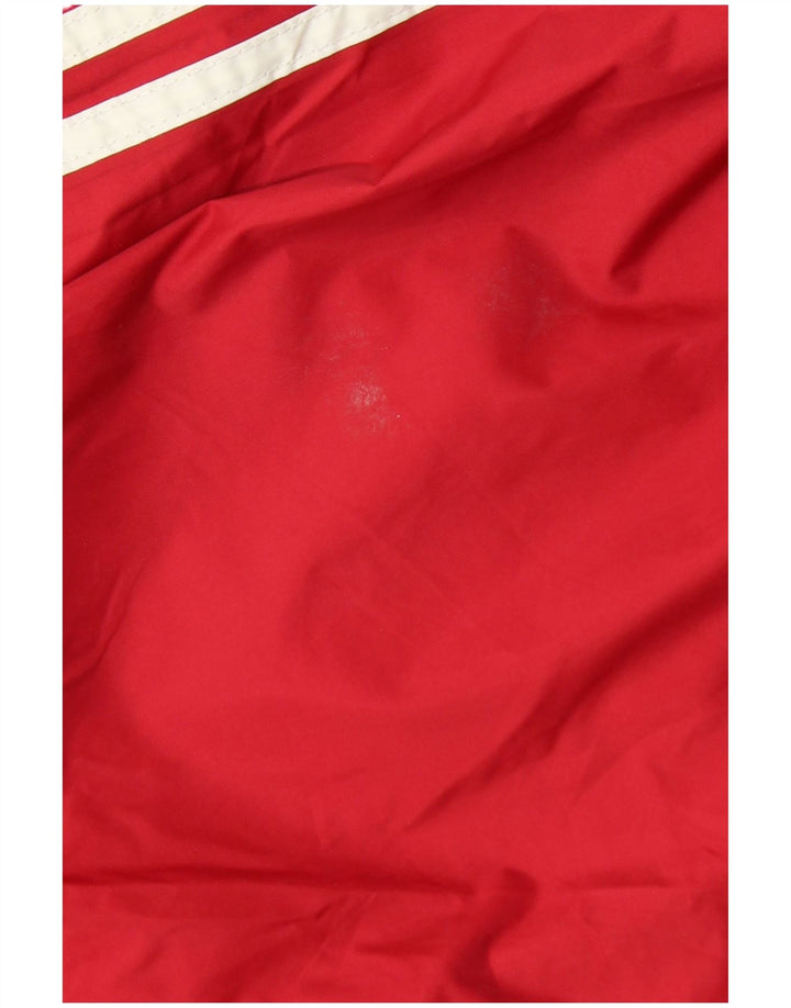 ADIDAS Mens Hooded Rain Jacket UK 42/44 Large Red Polyamide