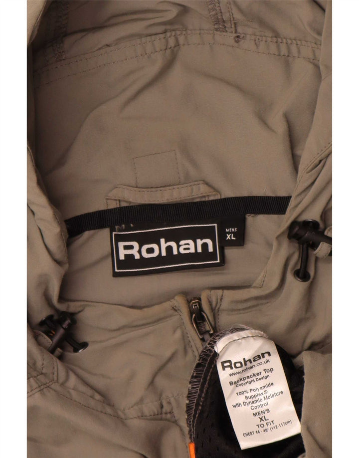 Giacca antipioggia da uomo con cappuccio Rohan UK 42 XL Poliammide grigia